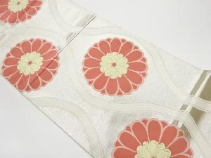 リサイクル　立涌に菊模様織出し袋帯